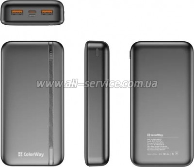 ������� ������������� ColorWay 20000mAh PD 22.5W Black (CW-PB200LPB4BK-PD)