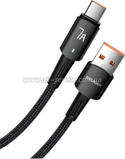 ���� ������ USB 2.0 AM to USB-C 0.5m 7A 100W black Essager (EXC7A-CGB01-P)