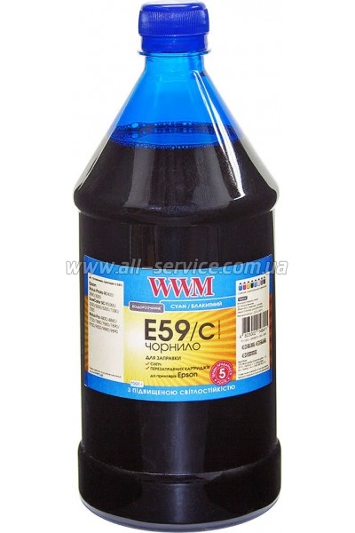 Чернила WWM для Epson Stylus Pro 7700/ 9700/ 9890 Cyan Водорастворимые (E59/C-4) Чернила WWM для Epson Stylus Pro 7700/ 9700/ 9890 Cyan Водорастворимые (E59/C-4)