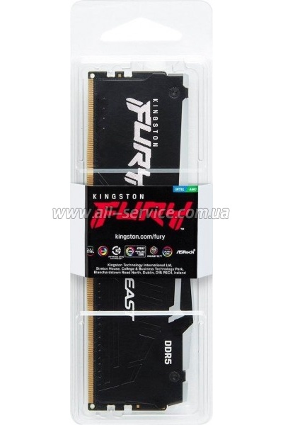     DDR5 64GB 5600 MHz Beast RGB EXPO Black Kingston Fury (ex.HyperX) (KF556C36BBEA-64)