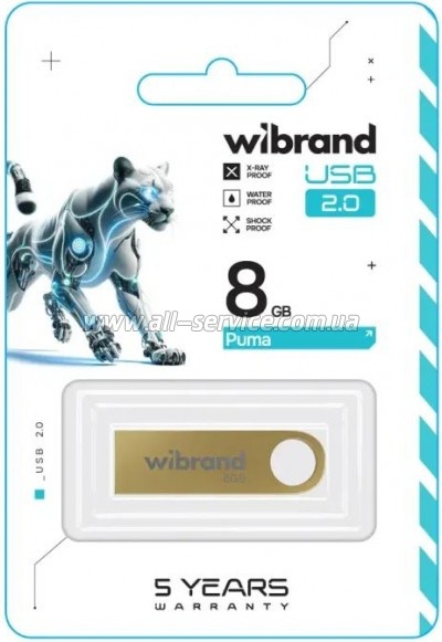  Wibrand 8GB Puma Gold USB 2.0 (WI2.0/PU8U1G)
