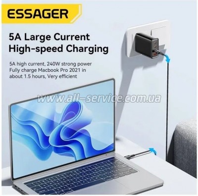 ���� ������ USB-C to USB-C 1.0m 240W Essager (EXCTT3-CG0G-P)