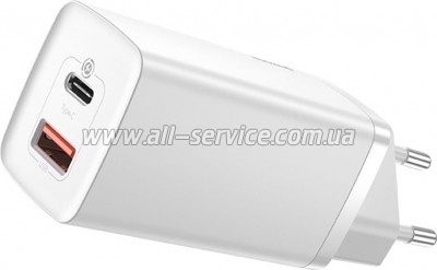 �������� ���������� Baseus 2xUSB 65W GaN white (CCGAN2L-B02)