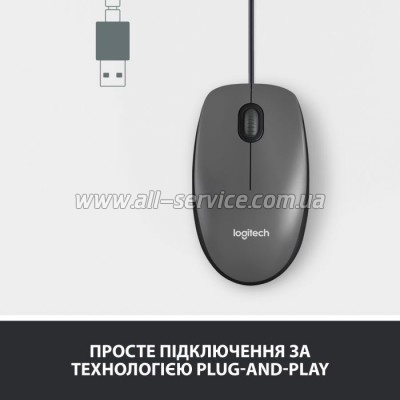  Logitech M100 USB Black (910-006652)