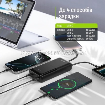������� ������������� ColorWay 20000mAh DigiPower PD 22.5W Black (CW-PB200LP01BK)