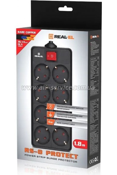 ������� ������ ������� REAL-EL RS-8 Protect 5m black (EL122300024)