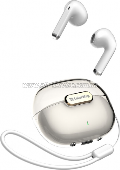  ColorWay Slim TWS-2 Earbuds White (CW-TWS2WT)
