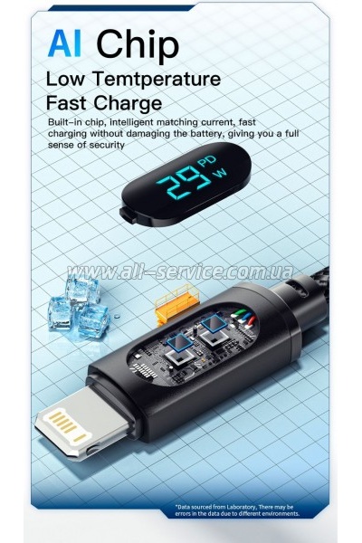 ���� ������ USB-C to Lightning 1.0m 29W LED black Essager (EXCTL-XY01-P)