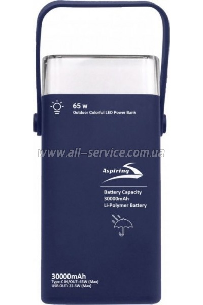   Aspiring Vigor 30 30000mAh PD/3.0/65W, QC/3.0, 2*USB-C, 2*USB-A (VG65PD)