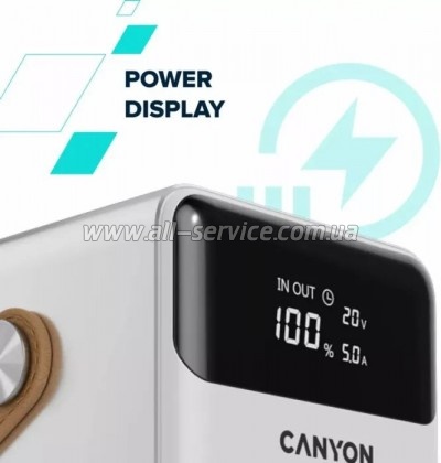   Canyon 60000mAh OnPower 610 PD/100W metal White (CNS-CPB610W)