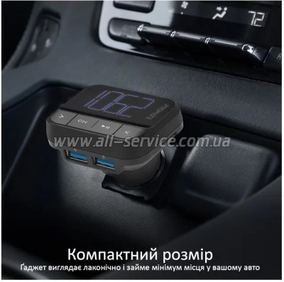 FM  Promate ezfm-2 black AUX/SD/USB Black (ezfm-2.black)