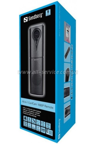 - Sandberg All-in-1 ConfCam 1080P Remote Black (134-23)
