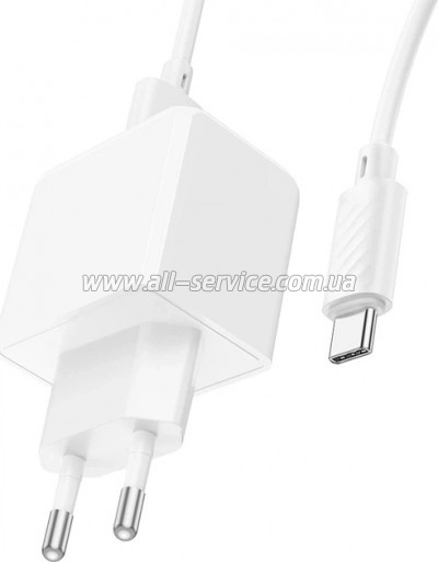�������� ������� HOCO CS11A USB + cable USB to USB-C white (6942007603614)