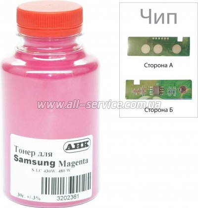 Тонер + чип АНК Samsung SL-C430 бутль 30г Magenta (3202628) Тонер + чип АНК Samsung SL-C430 бутль 30г Magenta (3202628)