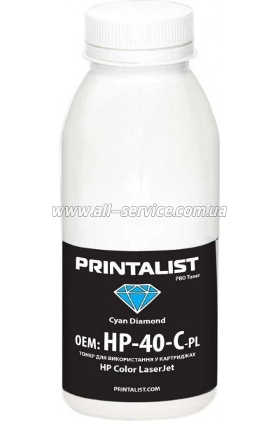 Тонер PRINTALIST HP CLJ универсальный бутль 40г Cyan (HP-40-C-PL) Тонер PRINTALIST HP CLJ универсальный бутль 40г Cyan (HP-40-C-PL)