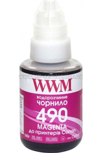  WWM GI-490 Canon G1400/ G2400/ G3400 140 Magenta (C490M)