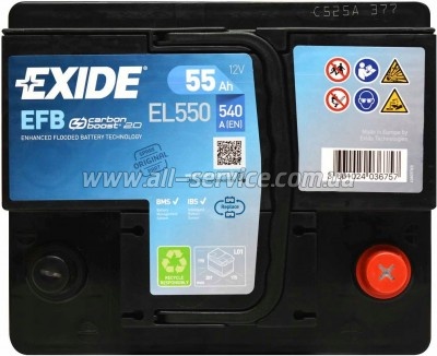   EXIDE START-STOP EFB 55A (EL550)