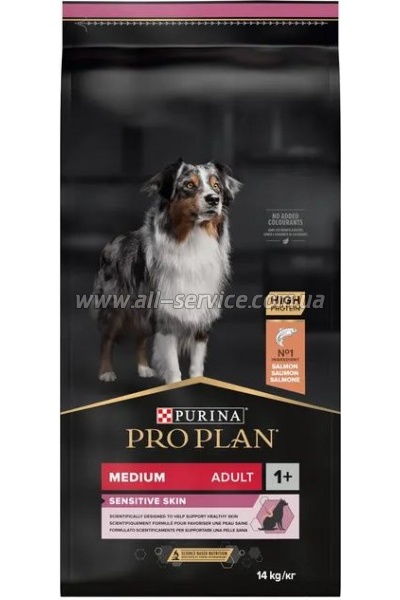     Purina Pro Plan Dog Medium Adult Sensitive Skin     14 (7613035120464)