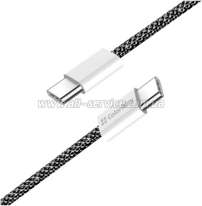 ���� ������ ColorWay USB-C to USB-C 1.0m 60W 3.0� black (CW-CBPDCC061-BK)