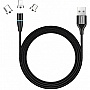   USB 2.0 AM to Lightning + Micro 5P + Type-C 1.0m Magnetic Colorway (CW-CBUU038-BK)