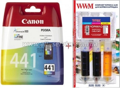  CL-441C Canon Pixma MG2140/ MG3140 +   Color (Set441-inkC)