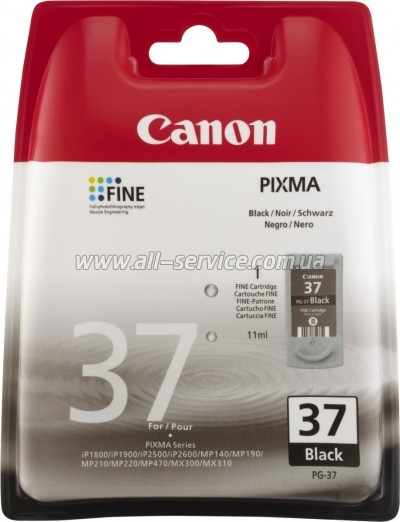  PG-37Bk Canon Pixma iP1800/ iP1900/ iP2600 +   Black (Set37-inkB)