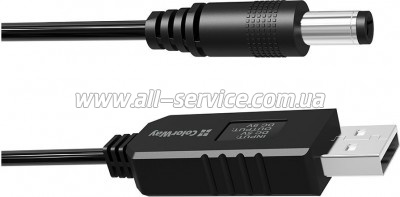 ������ ������� USB to DC 5.5x2.5mm 9V 1.0m black ColorWay (CW-CBUD066-BK)