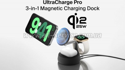 �������� ������� Belkin UltraCharge Pro Wireless 3-in-1 25W charcoal (WIZ040KQCH)