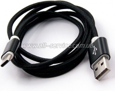 ���� ������ USB 2.0 AM to USB-C 1.5m black Dengos (NTK-TC-DL-BLACK)