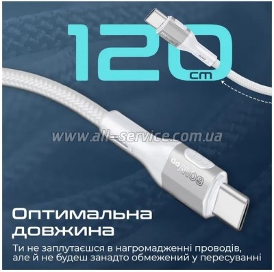���� ������ USB-C to USB-C 1.2m 60W PD FletchLink-CC grey Promate (fletchlink-cc.grey)