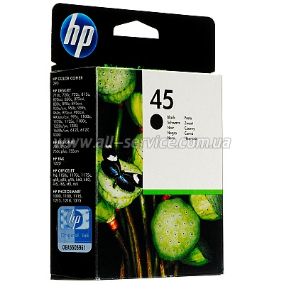  HP 45 DJ9xx/ 11xx/ 1220/ G/ T/ R/ P1000 black (51645AE)