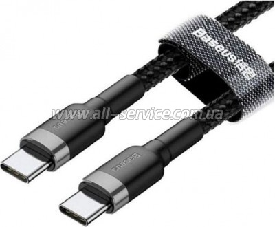 ���� ������ USB-C to USB-C 2.0m USB 3.1 3A grey-black Baseus (CATKLF-HG1)