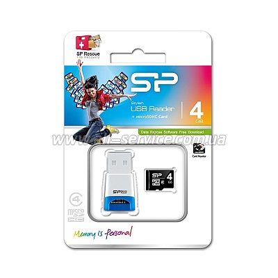   16GB SILICON POWER microSDHC Class 10 + SD  (SP016GBSTH010V10-SP)