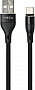 ���� ������ USB 2.0 AM to USB-C 0.3m cylindric nylon back Vinga (VCPDCTCCANB03BK)