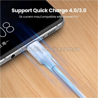 ���� ������ USB-C to USB-C 0.5m 3A 60W US264 white Ugreen (60517)