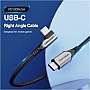 ���� ������ USB-C to USB-C 1.0m 5A 90� corner aluminum gray Vention (TAKHF)