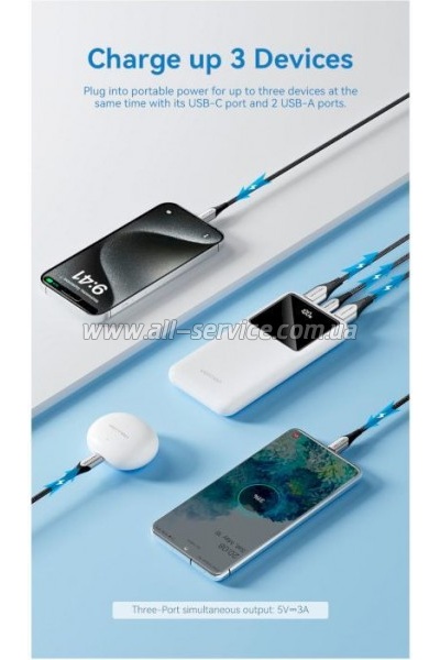 ������� ������������� Vention 10000mAh PD 22.5W Black (FHKB0)