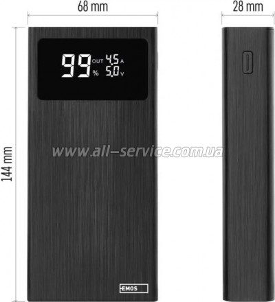 ������� ������������� EMOS 20000mAh BETAQ 20 PD 22.5W, black (B0532B)