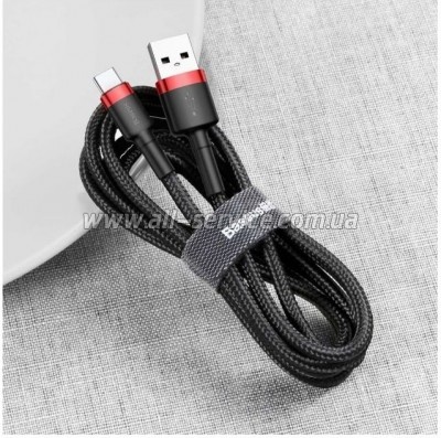 ���� ������ USB 2.0 AM to USB-C 2.0m 2A red-black Baseus (CATKLF-C91)
