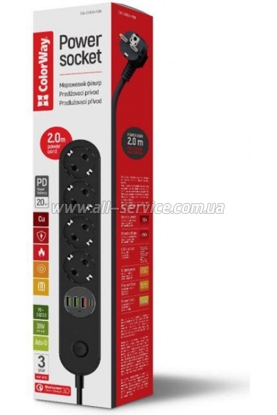   ColorWay CW-CHE44PDB, 4 / 4USB/ 2M (CW-CHE44PDB)