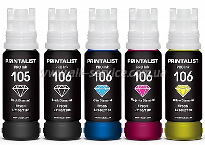   PRINTALIST 105/ 106 Epson L7160/ 7180 570 BP/PB/C/M/Y (PL105SET)