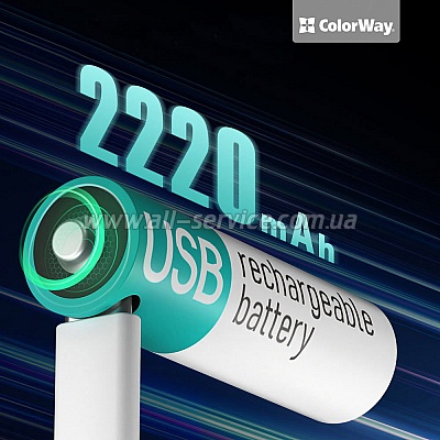  ColorWay AA USB- 2220 mAh 1.5V Li-Polymer (CW-UBAA-10)