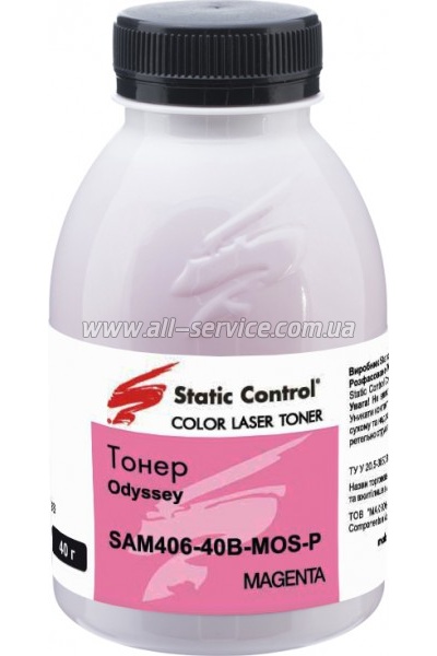 Тонер SCC Odyssey Samsung CLP-360/ CLX-3300 бутль 40г magenta (SAM406-40B-MOS-P) Тонер SCC Odyssey Samsung CLP-360/ CLX-3300 бутль 40г magenta (SAM406-40B-MOS-P)