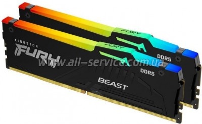     DDR5 16GB (2x8GB) 5200 MHz FURY Beast RGB Kingston Fury (ex.HyperX) (KF552C40BBAK2-16)