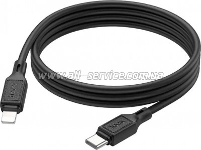 ���� ������ USB-C to Lightning 1.0m Cool silicone PD 20W X90 black HOCO (6931474788382)