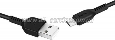 ���� ������ USB 2.0 AM to Micro 5P 2.0m 2A PVC X20 black HOCO (6957531068884)