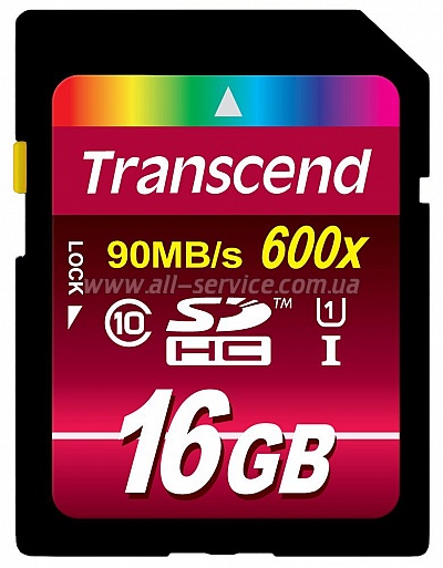   16GB Transcend SDHC Class 10 Ultra High Speed 1 (TS16GSDHC10U1)