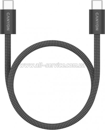���� ������ USB-C to USB-C 1.0m 60W Magnet Braided Black Canyon (CND-CCMG60AB15B)
