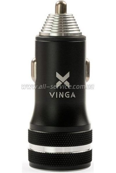   Vinga QC3.0 + PD Quick Car aluminium (VCCQPAC)
