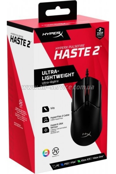  HyperX Pulsefire Haste 2 USB Black (6N0A7AA)